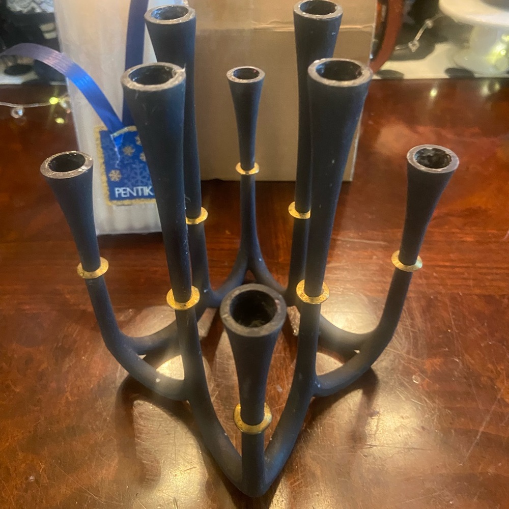 Vintage Jens Quistgaard Candle Holder, Denmark 1950s Candleabra Cast Iron, Rare